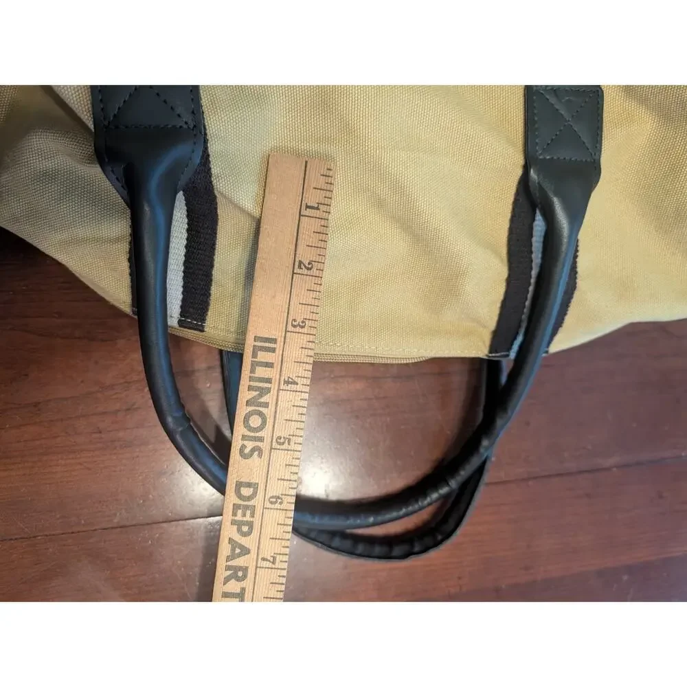 Heritage Supply Co. x Jimmy John's tan canvas weekender duffel bag